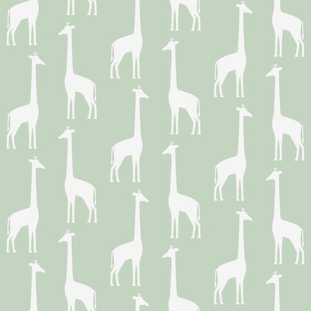 Manhattan Comfort Johnson Vivi Sage Giraffe 33 ft L X 209 in W Wallpaper BR4060-139058